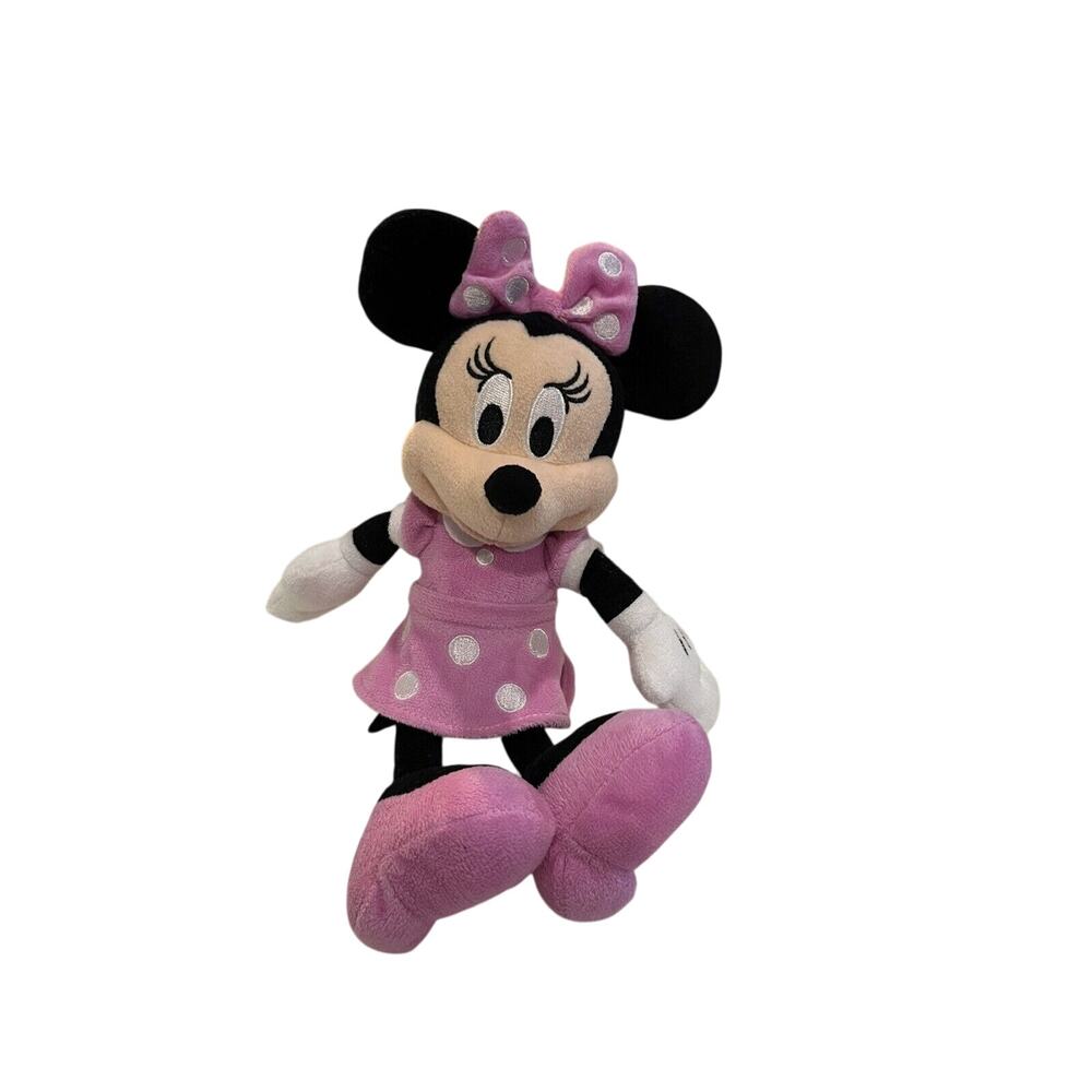 Minnie Mouse‎ Disney Plush Stuffed Animal Toy Just Play 9" Pink EUC